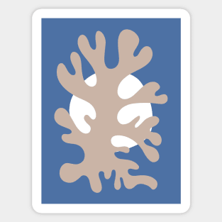 Blue, Sand Leaves Matisse Inspired Abstract Sticker